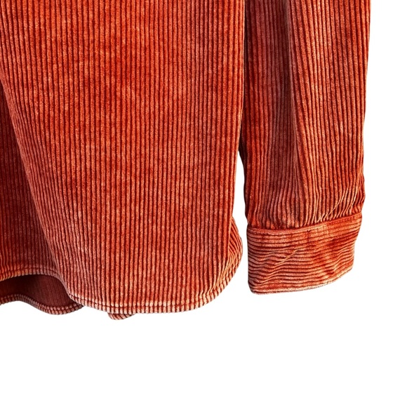 Urban Outfitters Men's Shacket Corduroy Shirt Orange Sz M Cabincore Camping Wear - Picture 4 of 8